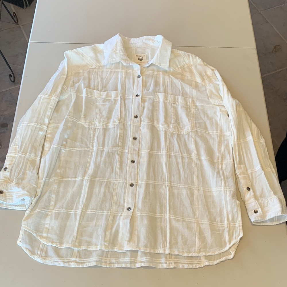 Billabong White Button Down Shirt
